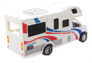 Touring Car camper 12,5 cm diecast wit/blauw/rood