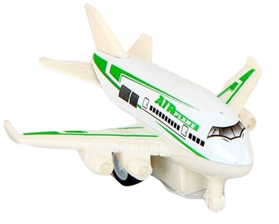 vliegtuig 10 cm die-cast wit/groen