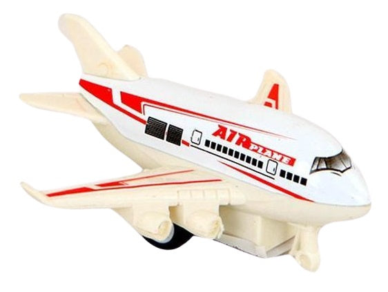 vliegtuig 10 cm die-cast wit/rood
