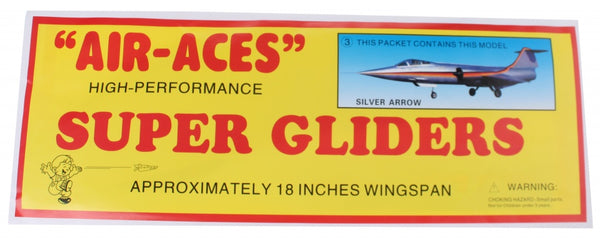 vliegtuig foam air-aces super silverarrow 45 cm zilver