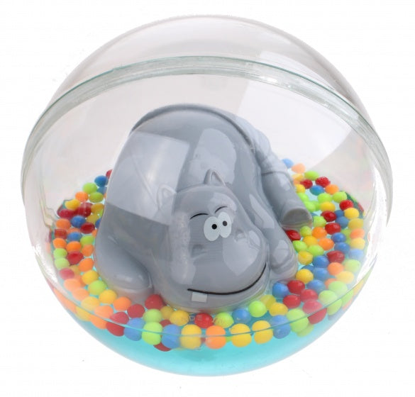 waterbal met nijlpaard 12 cm transparant