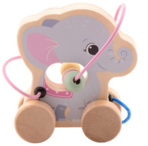 trekfiguur olifant junior 15 x 14 cm hout