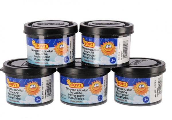 plakkaatverf junior 35 ml zwart 5 stuks