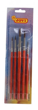 verfpenselenset 0, 4, 6, 8 en 12 hout rood 5-delig