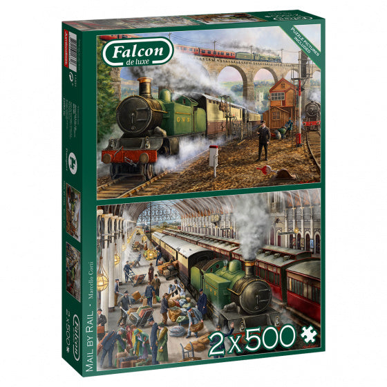 legpuzzel Falcon Mail by Rail 2 x 500 stukjes