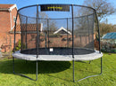 trampoline met veiligheidsnet ovaal 351 cm zwart