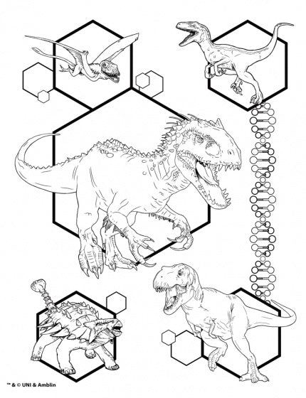 Kleurboek Jurassic World T-Rex, 24 Vellen
