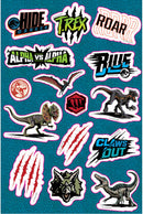 stickervel jongens 8 x 12 cm zwart/blauw 5 stuks