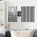 muursticker Juventus 2 stickervellen zwart/wit
