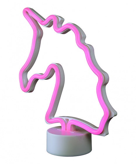 eenhoornlamp neonverlichting 31 cm roze