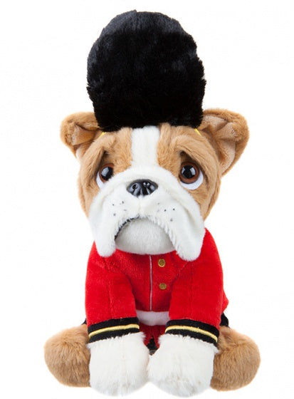 hondenknuffel Bulldog als Royal Guard 20 cm bruin