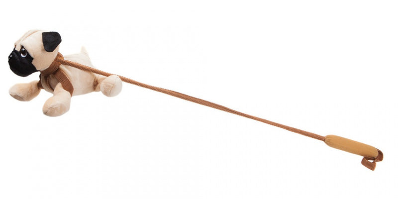 hondenknuffel met riem 23 cm lichtbruin