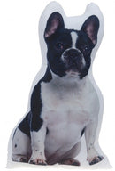 kussen Franse Bulldog wit/zwart 62 cm