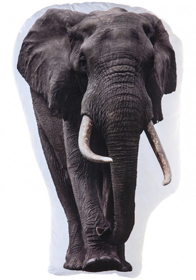 kussen olifant wit/grijs 62 cm