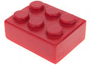 mini-legosteentje beeldje 5x4x3 cm rood