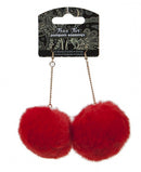oorbellen pompom rood 4 cm