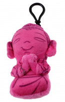 sleutelhanger boeddha clip-on roze 12 cm