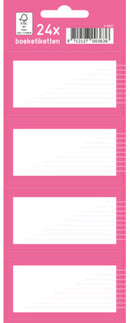 boeketiketten junior papier roze/wit 7,5 x 5 cm 24 stuks