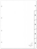 tabbladen A4 120 mm polypropyleen wit 5-delig