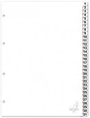 tabbladen Cijfers A4 120 mm polypropyleen wit 20-delig