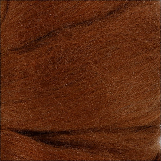 wol Merino 21 micron bruin 100 gram per bol