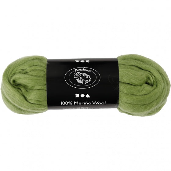 wol Merino 21 micron cactus-groen 100 gram per bol