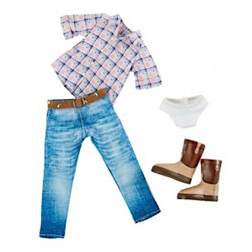 Cowgirl outfit tienerpop kledingset 4-delig