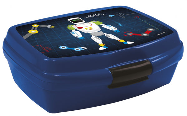 broodtrommel robots 17 x 13 x 6 cm blauw