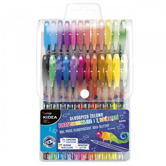 gekleurde glitter-gelpennen 24 stuks