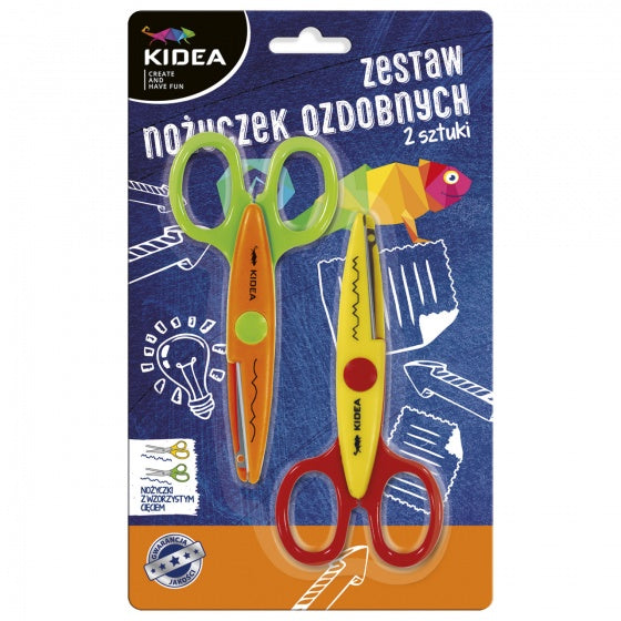 kartelschaar 2 stuks met verschillende patronen 13,5 cm