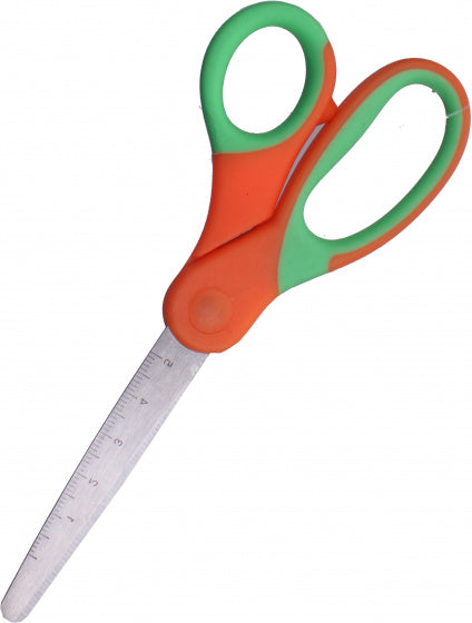 knutselschaar junior 15 cm staal oranje/groen