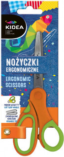 knutselschaar ronde punt junior 15 cm RVS oranje/groen