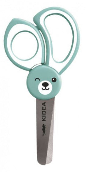 schaar Beer junior 9 cm mintgroen/zilver