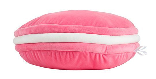 knuffel Yummy World: Macaron 40 cm pluche roze/wit
