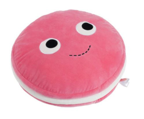 knuffel Yummy World: Macaron 40 cm pluche roze/wit