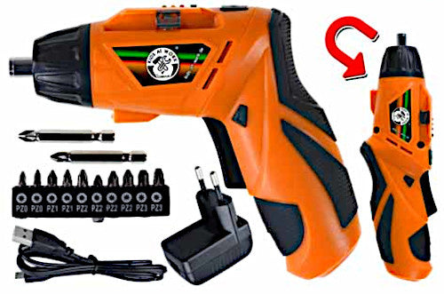 accuschroevendraaier junior oranje/zwart 6-delig