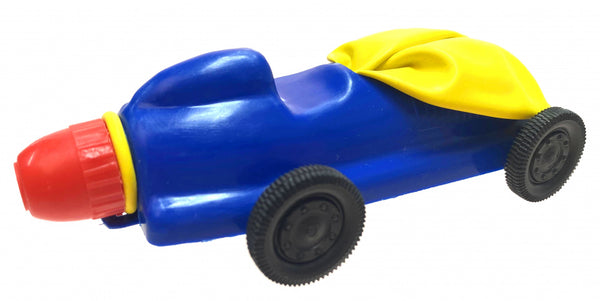 ballonracewagen junior 6 cm blauw/geel