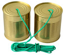 bliktelefoon junior 8,5 cm tin goud/groen 5-delig