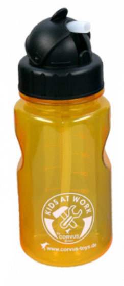 drinkfles met rietje 19 x 6 cm geel