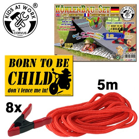 huttenbouwset junior 5 meter rood 10-delig