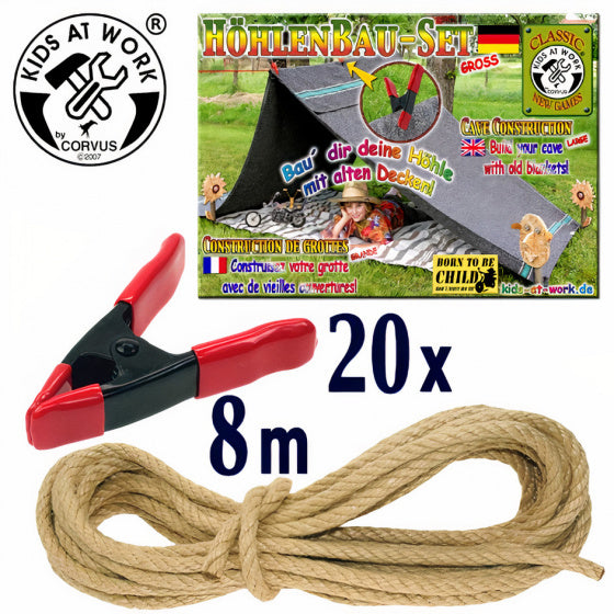 huttenbouwset junior 8 meter rood 22-delig