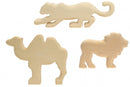 kameel, jaguar en leeuw houtsnijwerk groot