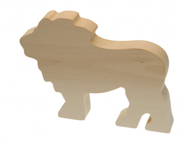 knutseldier leeuw junior 12 cm hout bruin