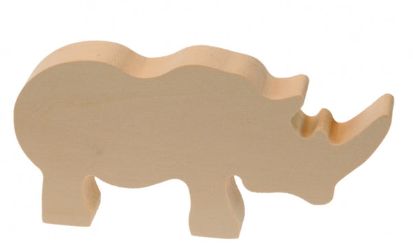 knutseldier neushoorn junior 15 cm hout bruin