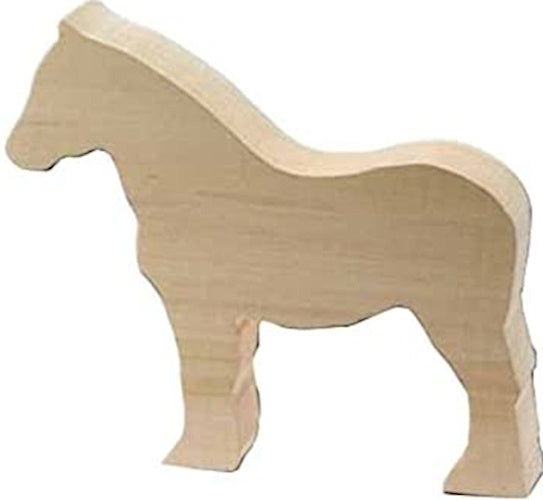knutseldier pony junior 15 cm hout bruin