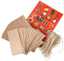 knutselset Advent kalender papier bruin 26-delig