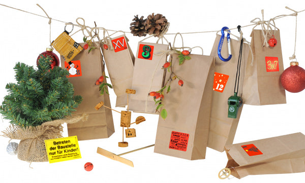 Adventskalender papier bruin 50-delig