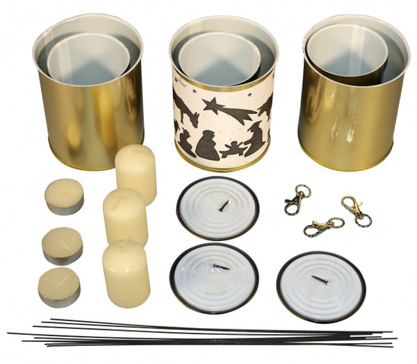 lampionhouderset junior 8/11 cm staal 26-delig