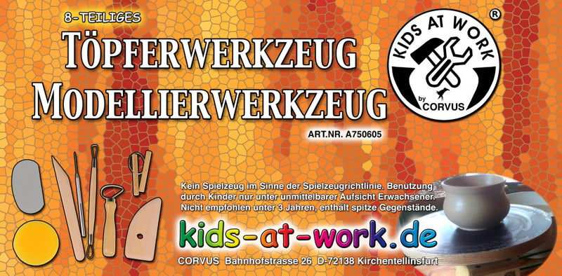 pottenbak gereedschap junior hout/staal bruin/grijs