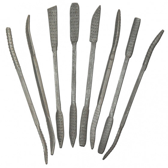 Raspenset zilvergrijs 8-delig